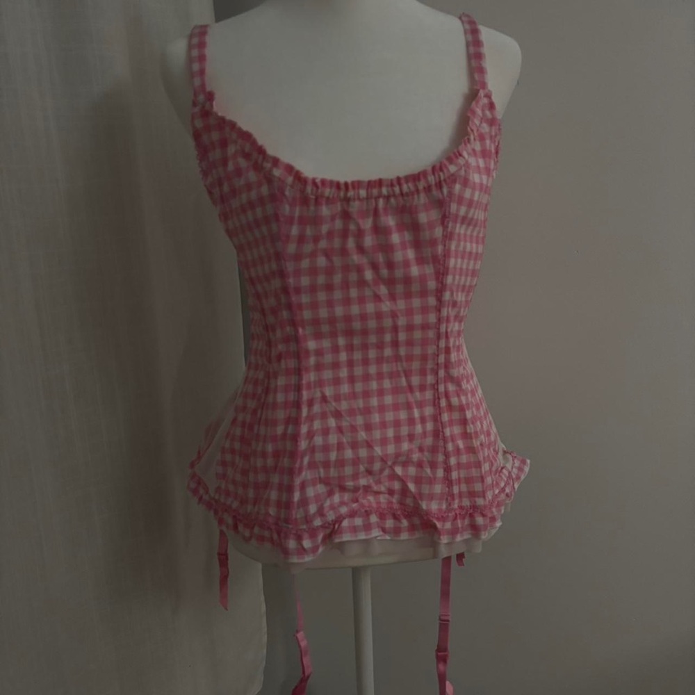Pink Gingham Women's Top